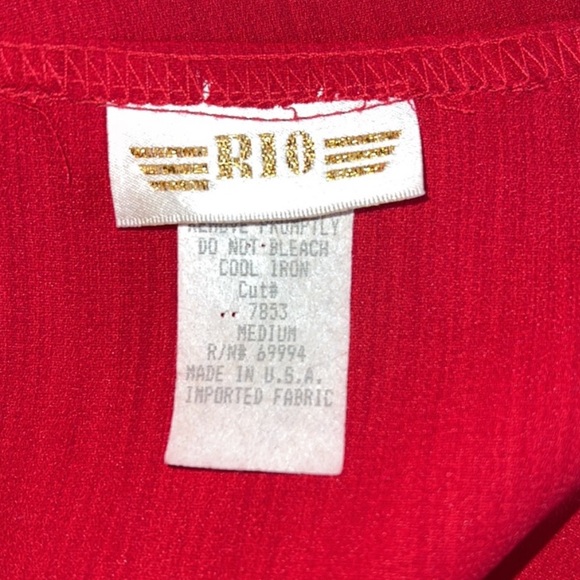 Vintage Rio Red Embellished Jacket & Top Set in Medium Really Pretty - Picture 9 of 10